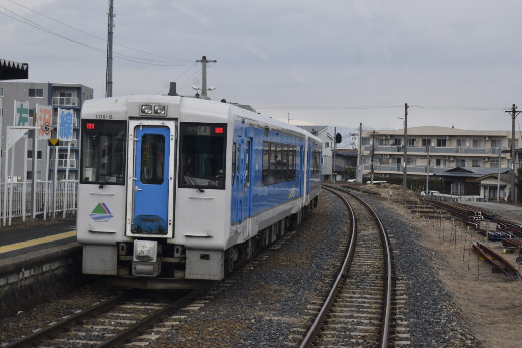 後面展望 フルーツライン左沢線山形行きに乗車 左沢 山形 Keitrip